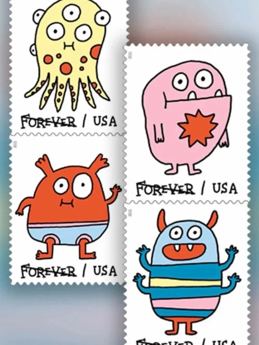 100pcsForever 21 Kids Message Monsters Bibs - Pink, Red, Blue, Yellow